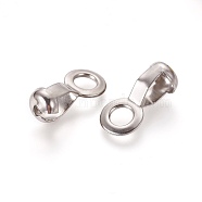 304 Stainless Steel Ball Chain Connectors, Pull Loop Connectors, Stainless Steel Color, 18x7.5x1.2mm, Hole: 3.5mm, Fit for 4.5mm Ball Chain(X-STAS-WH0014-28A-P)