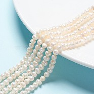 Natural Cultured Freshwater Pearl Beads Strands, Nuggets, Creamy White, 5~6mm, Hole: 0.8mm, about 62pcs/strand, 13.77 inch~14.17 inch(X-PEAR-L001-F-08)