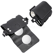 Imitation Leather Double Golf Ball Storage Bags, Portable Golf Ball Case Waist Holder, with Magnetic Clasp, for Golfing Sporting Tool Accessories, Gift for Golfer, Black, 79x130x30mm, Hole: 18.5mm(AJEW-WH0258-576A)