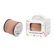 Faux Suede Cord, Faux Suede Lace, Paper Box Packing, PeachPuff, 3.0x1.4mm, about 98.43yards/roll(90m/roll)(LW-JP0001-3.0mm-1114)