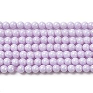 Cubic Zirconia Imitation Pearl Bead Strands, Round, Lavender, 3mm, Hole: 0.7mm, about 114~117pcs/strand, 14.80''~14.96''(37.6~38cm)(ZIRC-P109-03A-03)