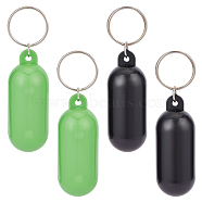 4Pcs 2 Colors Plastic Pill-shape Floating Pendant Keychain, for Boating Fishing Kayak Surfing Sailing and Outdoor Sports Accessories, Mixed Color, 8.9cm, 2pcs/color(KEYC-NB0001-72)