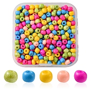 55G 6/0 Baking Paint Glass Seed Beads, Round Hole, Round, Mixed Color, 4~5x2.5~4.5mm, Hole: 1.2mm(SEED-FS0001-01)