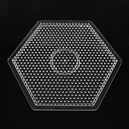 Hexagon ABC Pegboards used for 5x5mm DIY Fuse Beads, Clear, 165x145x6mm(X-DIY-S002-24)