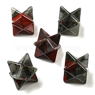 Natural African Bloodstone Beads, No Hole/Undrilled, Merkaba Star, 25x25x25mm(G-A206-01B-54)