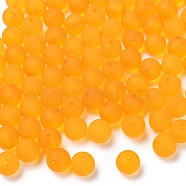 Round Transparent Acrylic Beads, Frosted, Orange, 10mm, Hole: 2mm, about 880pcs/500g(PL705-7)