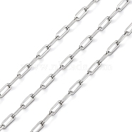 304 Stainless Steel Paperclip Chains, Soldered, Stainless Steel Color, 2x4.5x0.5mm(CHS-M009-04P-01)