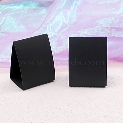 100Pcs Foldbale Paper Jewelry Display Cards, for Earring, Necklace Display, Black, 8.5x6.5x5cm, Unfold: 245x65mm(PW-WG76422-02)