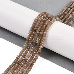 Natural White Jade Beads Strands, Faceted Rondelle, Dyed, Camel, 4~4.5x3mm, Hole: 1mm, about 112~121pcs/strand, 13.54''~13.98''(34.4~35.5cm)(G-Z069-01C)