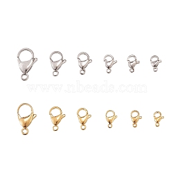 304 Stainless Steel Lobster Claw Clasps, Golden & Stainless Steel Color, 5.4x5.3x2cm, 60pcs/box(STAS-CJ0006-06)