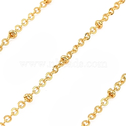 Brass Satellite Chains, Soldered, with Card Paper, Real 18K Gold Plated, 4.5x3x1.5mm, about 3.28 Feet(1m)/pc(CHC-H111-04G)