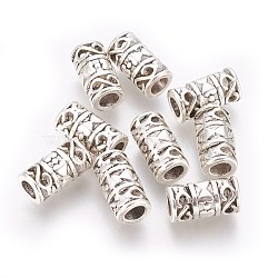 Tibetan Style Alloy Beads, Column, Cadmium Free & Lead Free, Antique Silver, 12x6mm, Hole: 3.5mm(LF0856Y)