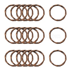 Tibetan Style Linking Rings, Circle Frames, Lead Free and Nickel Free, Red Copper Color, 22x1.5mm, about 18.5mm inner diameter(X-PALLOY-A017-R-FF)