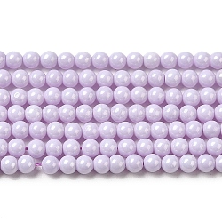 Cubic Zirconia Imitation Pearl Bead Strands, Round, Lavender, 3mm, Hole: 0.7mm, about 114~117pcs/strand, 14.80''~14.96''(37.6~38cm)(ZIRC-P109-03A-03)