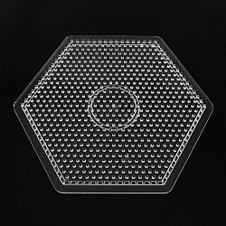 Hexagon ABC Pegboards used for 5x5mm DIY Fuse Beads, Clear, 165x145x6mm(X-DIY-S002-24)