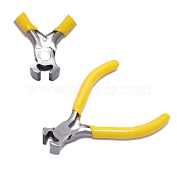 Carbon Steel Pliers, Jewelry Making Supplies, End Cutting Pliers, Yellow(TOOL-PW0004-03B)