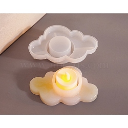 Candle Holder DIY Silicone Molds, Candlestick Molds, Resin Plaster Cement Casting Molds, Cloud, 82x125x29mm, Hole: 39.5mm, Inner Diameter: 73x118mm(SIL-F008-01H)