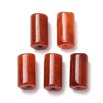 Natural Myanmar Jade Dyed Beads, Column, FireBrick, 8.5~9x5mm, Hole: 0.9~1mm