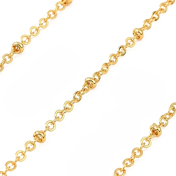 Brass Satellite Chains, Soldered, with Card Paper, Real 18K Gold Plated, 4.5x3x1.5mm, about 3.28 Feet(1m)/pc