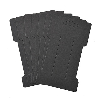 Nbeads Cardboard Paper Hair Clip Display Cards, Black, 11.5x6.65x0.02cm