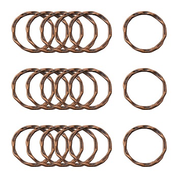 Tibetan Style Linking Rings, Circle Frames, Lead Free and Nickel Free, Red Copper Color, 22x1.5mm, about 18.5mm inner diameter