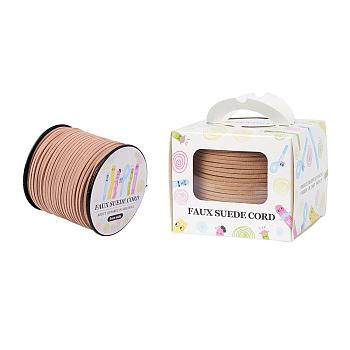 Faux Suede Cord, Faux Suede Lace, Paper Box Packing, PeachPuff, 3.0x1.4mm, about 98.43yards/roll(90m/roll)