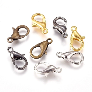Zinc Alloy Lobster Claw Clasps, Parrot Trigger Clasps, Mixed Color, 12x6mm, Hole: 1.2mm