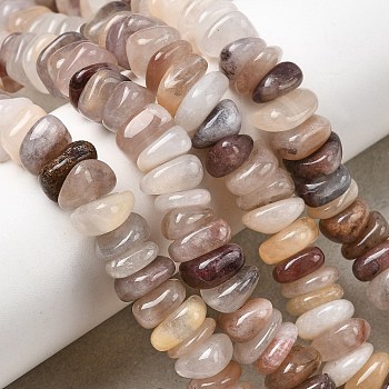 Natural Violet Strawberry Quartz Beads Strands, Nuggets, 8~17.5x7~14x2~5mm, Hole: 0.8mm, 15.55~15.94''(39.5~40.5cm)