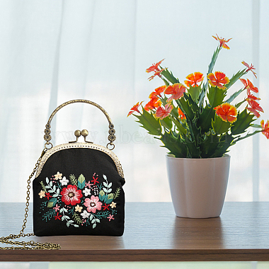Kits de sacs à bandoulière brodés de motifs de fleurs de style ethnique(DIY-WH0374-77)-5