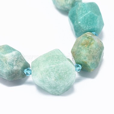 Chapelets de perles en amazonite naturelle(G-F632-46)-2