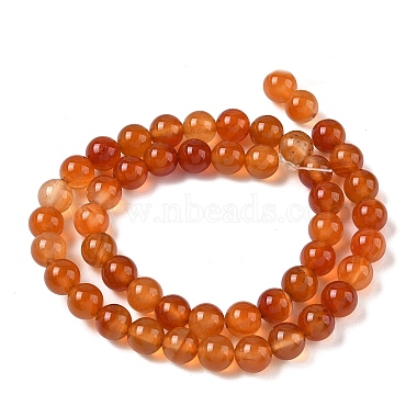 Round Natural Red Agate Bead Strands(G-M257-8mm-26)-6