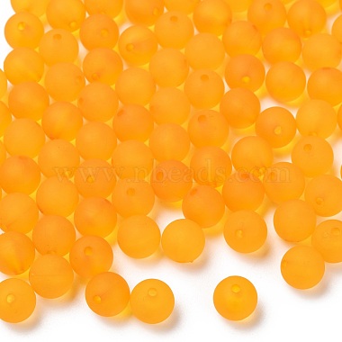 10mm Orange Round Acrylic Beads