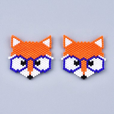Orange Fox Glass Pendants