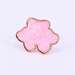 Adjustable Resin Palette Rings, with Iron Finger Ring, Imitation Shell, Nail Art Tool, for Acrylic UV Gel Polish Foundation Mixing, Cloud, Pink, Size: 8, 18mm, Pad: 29.5x38x3mm(MRMJ-WH0060-74B)