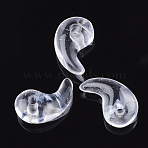 White Watermelon Stone Glass Pendants, Magatama, 30x18x8~11mm, Hole: 3~4mm(X-G-S294-07L)