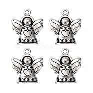 Tibetan Style Alloy Pendants, Lead Free & Cadmium Free & Nickel Free, Angel, Antique Silver Color, 21x19x3mm, Hole: 2mm(TIBEB-A11978-AS-FF)