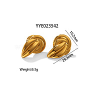 Fashionable Irregular Stainless Steel Stud Earrings for Women, Golden, 29.3x19.2mm(MT3122-1)