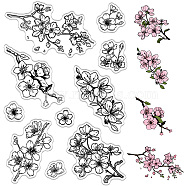 Custom PVC Plastic Clear Stamps, for DIY Scrapbooking, Photo Album Decorative, Cards Making, Stamp Sheets, Film Frame, March Cherry Blossom, 160x110x3mm(DIY-WH0439-0440)