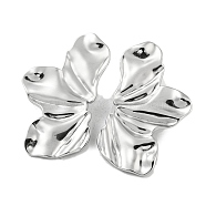 Non-Tarnish 304 Stainless Steel Stud Earrings, Leaf, Stainless Steel Color, 45x26mm(EJEW-M233-19P)