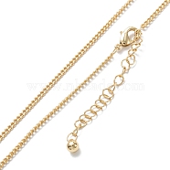 Brass Curb Chain Necklaces, Long-Lasting Plated, Real 18K Gold Plated, 16.34 inch(41.5cm)(NJEW-K123-09G)