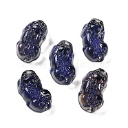 Transparent Temperature Change Color Glass Pendants, Midnight Blue, 28x16x11mm, Hole: 1mm(GLAA-Q100-01B)