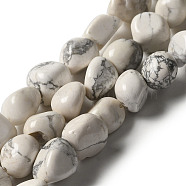 Natural Howlite Beads Strands, Nuggets, Tumbled Stone, 7~15x6~10x5.5~8mm, Hole: 1mm, about 47~49pcs/strand, 15.55~15.94 inch(39.5~40.5cm)(G-B078-D15-01)