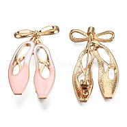 Toe Shoes Enamel Pin, Light Gold Plated Alloy Badge for Backpack Clothes, Nickel Free & Lead Free, Pink, 38.5x22mm, Pin: 0.7mm(JEWB-N007-152)