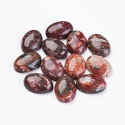 Natural Leopard Skin Jasper Cabochons, Oval, 18x13x5~6mm(G-LS18x13x10)