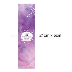 Starry Sky Theeme Handmade Soap Paper Tag, Both Sides Coated Art Paper Tape with Tectorial Membrane, for Soap Packaging, Rectangle with Word Natural HANDMADE May you come into a good fortune!, Plum, 210x50mm(DIY-WH0243-378)