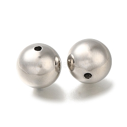 Rack Plating Brass Beads, Long-Lasting Plated, Lead Free & Cadmium Free, Round, Platinum, 14mm, Hole: 1.8mm(KK-K373-08G-P)