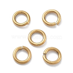 Ion Plating(IP) 304 Stainless Steel Open Jump Rings, for Chainmaille Weaves, Real 18K Gold Plated, 8x1.5mm, Inner Diameter: 5mm(STAS-M081-02G-03)