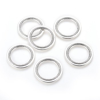 Alloy Linking Rings, Circle Frames, Lead Free and Cadmium Free, Antique Silver, 27x2mm, Hole: 19mm