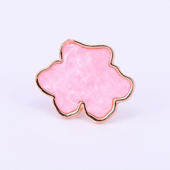 Adjustable Resin Palette Rings, with Iron Finger Ring, Imitation Shell, Nail Art Tool, for Acrylic UV Gel Polish Foundation Mixing, Cloud, Pink, Size: 8, 18mm, Pad: 29.5x38x3mm