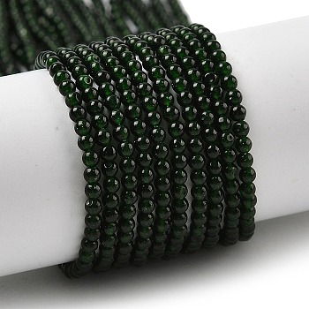 Synthetic Green Goldstone Beads Strands, Round, 2mm, Hole: 0.5mm, about 195pcs/strand, 15.35''(39cm)